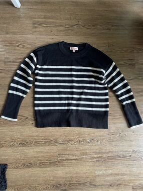 Striped Black & White Crewneck Sweater